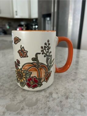 “New” Eli + Ana Festive Pumpkin Ceramic Mug with Orange Handle
